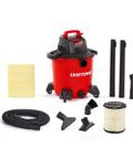 9 Gallon Wet Dry Vac With 4 Point 25 Peak HP, Portable Shop Vacuum with filter, dust bag, hose, dusting brush, and attachments.