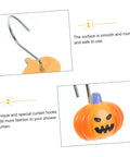 Halloween Shower Curtain Hooks Bat Pumpkin Ghost Design 12 Piece Set with smooth glide no snag durable rust resistant metal rings