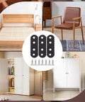 Heavy Duty Wood Bracket Kit With 20 Flat Metal Joining Plates Black 2.16 X 0.71 Inch And 80 Screws for furniture repair