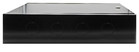 Front view of Bulletproof 2U Wall Mount Network Cabinet Featuring Lockable Solid Door And Heavy Gauge Black Steel Frame.
