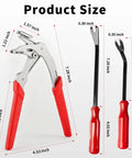 Garage Ready Car Clip Pliers That Knock Out Stubborn Auto Fasteners In Seconds Shop Grade Stainless Steel Panel Trim Extractor size guide with measurements.