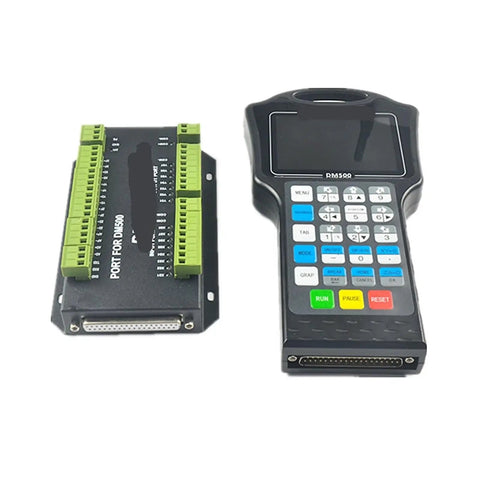 3 And 4 Axis DM500 Handheld Offline Motion Controller With Pendant For CAD CAM G Code USB Flash Drive Included 500kHz Fast CNC Controller For Precise Machining And Plug And Play Portable Offline Programming, handheld unit and port module