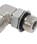 Built Like A Tank Heavy Duty Hydraulic Fitting 90 Degree Elbow Adapter 3/8 Inch steel male connector with O-ring