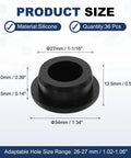 T-Shaped Silicone Plugs Kit 27.3mm Diameter 1-1/16 Inch Snap-In Round Rubber Stopper For 26-27mm Holes Waterproof Seal 36 Pack