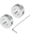 Built To Last 6mm Shaft Collar Clamp On Set, 12mm Outer Diameter, 6mm Thick Aluminum Alloy, 2 Pack With M4 Set Screws And Wrench