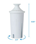 Standard Pitcher Replacement Water Filters BPA Free For Fresh Tasting Water Up To 60 Gallons NSF Certified White filter dimensions