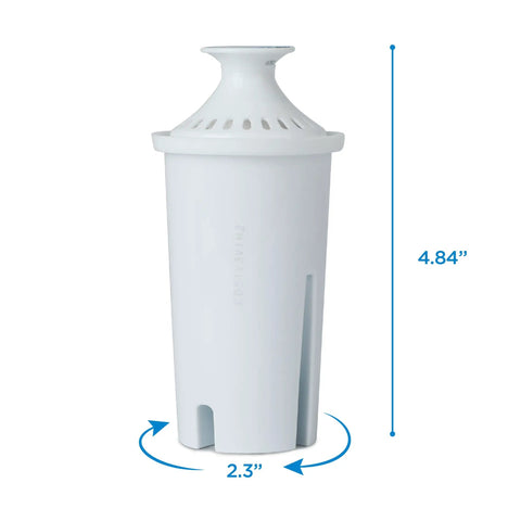 Standard Pitcher Replacement Water Filters BPA Free For Fresh Tasting Water Up To 60 Gallons NSF Certified White filter dimensions