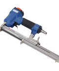 Pro Grade Pneumatic Brad Nailer Tool For Precision Woodworking And Carpentry With Jam Free Operation Comfortable Grip and Alloy Build.