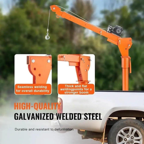 Heavy Duty Engine Hoist For Pickup Trucks Offering 500kg Lift Capacity And 360 Degree Swivel Jib with galvanized welded steel boom.
