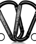 Beefy 2-Pack 3-Inch Heavy-Duty Carabiner Clips 855 Lb Rating Non-Locking Spring Hook Carabiners with rings for outdoor use.