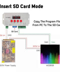 Diagram of Dope LED Controller For Addressable ICs Up To 1536 Pixels with power supply and SD card insertion setup.