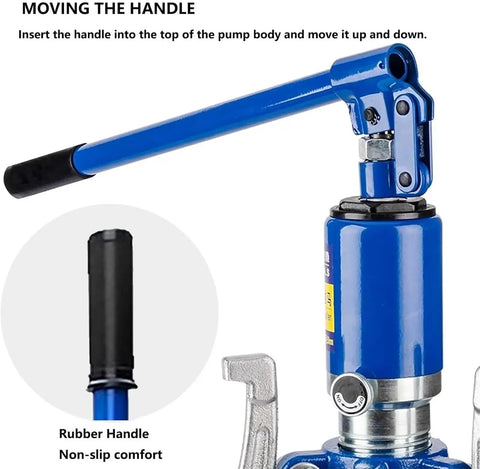 Industrial Grade Hydraulic Gear Puller 10 Ton 22000 Lbs Adjustable 2 or 3 Jaw Bearing Hub Separator Tool Kit For Auto Mechanics Who Want Rock Solid Strength In Garage Shop Skips Overpriced Brands For Getting Work Done Properly, blue hydraulic pump handle with rubber grip