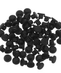 100-Piece Silicone Round Hole Plugs And Screw Cap Covers Black For Cabinets And Cupboards Easy Install Dust Protection Great For Office And Industrial Control Panels, black silicone plugs