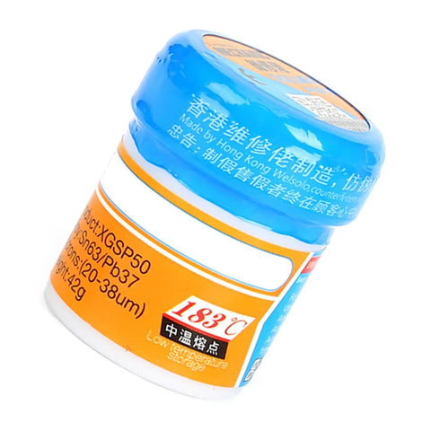 Professional Solder Paste For Electronics Pros And Diyers 183C Melting Point High Viscosity in 42g bottle, blue lid