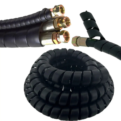 Spiral Wrap Cable Protector Pre Cut Lengths For Hydraulic And Pneumatic Hoses 1.58 Inch OD And 10 Feet Long Durable Hose Shield