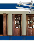 Heavy Duty 360 Degree Rotating Stainless Steel Pivot Hinges For Secret Bookshelf Doors With Concealed Floor And Ceiling Install Invisible Pivot Hidden Bookcase Access Built To Last For Smooth Quiet High Load Performance installed on wooden bookshelf doors