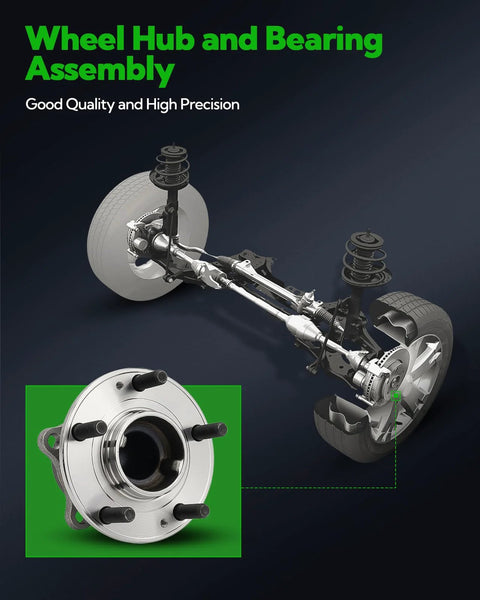 Front Wheel Hub Bearing Assembly 2 Pack For Nissan Sentra 2007-2012 And Nissan Rogue 2008-2013 visible in wheel hub system.