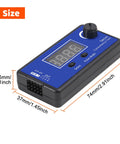 Comprehensive RC Servo Tester With Display For Hobbyists Digital And Analog ESC Tester showing size dimensions
