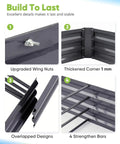 Close-up of galvanized raised garden bed with T nuts, wing nuts, thickened corner, overlapped design, and strengthen bars.
