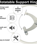 2 Pack Heavy Duty Lid Support Hinges 180 Degree Adjustable for Cabinets, Furniture and Gates in Stainless Steel Silver