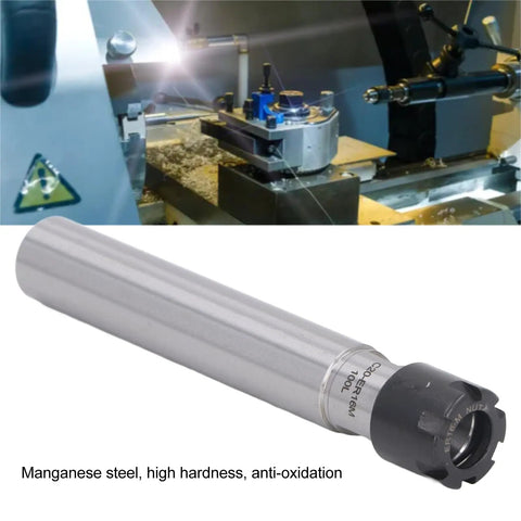 Essential 135mm C20 ER16M Straight Shank Tool Holder Collet Chuck Spacer Shaft Extender For CNC Milling Machines showing manganese steel design.