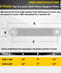 Dimensions of Beefy Transom Mount Plate Kit For Standard Top And Lower Bolt Holes Heavy Duty Cast Aluminum Two Pack