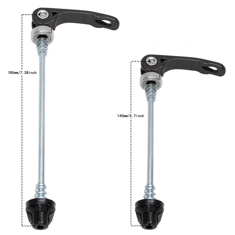 All-In-One Quick Release Bike Axle Kit For Front And Rear Hubs - 145mm Front And 185mm Rear, Mountain Bike Skewers Clip Set