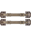 Two Piece Antique Bronze Barn Door Handles Set With Mounting Screws For Cabinets, Wardrobes, Closets And Gates, Vintage Drawer Pulls
