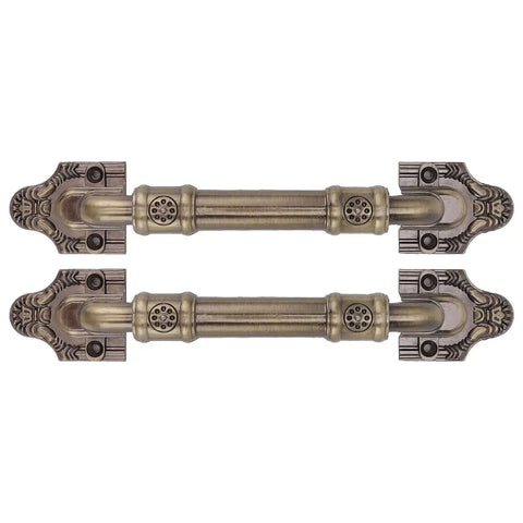 Two Piece Antique Bronze Barn Door Handles Set With Mounting Screws For Cabinets, Wardrobes, Closets And Gates, Vintage Drawer Pulls