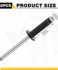 200 Pack 3/16 Inch Head Aluminum Tri Grip Exploding Pop Rivets Bulb Style Trifold Fasteners shown with dimensions