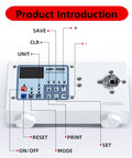 Bottle Cap Torque Tester Portable On-The-Go Digital Torsion Meter For Pro-Grade Precision Screwdriver Wrench Torque Testing With 50 Nm Max Torque 10-160 mm Clamp Dual Peak And Track Modes Three Measurement Units HP10 control panel front view