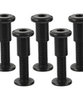 Badass Black Stainless Steel Binding Screws M6x25 Countersunk Barrel Nuts For Tough Leathercraft And Scrapbooking 5 Pack displayed in a group.