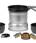 Ultralight Alcohol Stove Kit With 1.64 Lb Setup 1000 W Output Boil 1 L In About 8 Minutes Includes Two Nonstick 1 Liter Pans One Graduated And A 7.25 Inch Fry Pan Tough Aluminum Ultralight Build For Backcountry Cooking And Camping