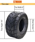 ATV All Terrain Tires Set Of 2 16x8-7 200/55-7 4PR Tubeless Street Ready Go Kart Tires For Mud, Rocks, And Rough Terrain Premium Rubber
