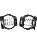 2Pcs Folding Bike Enhanced Hinge Clamp For Brompton Spring C Buckle Accessory in black, showcasing durable plastic and stainless steel.