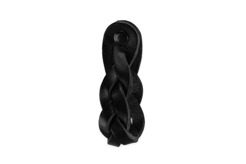 Braided Leather Drawer Pulls Set In Black Six And A Half Inch Length By One Inch Width Fashioned With Durable Leather for Drawer Handle