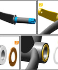 O Ring Replacement Kit For MTB Bottom Bracket Sealing Repair Includes Six FPM O Rings And Six FKM O Rings In One Package with parts details.