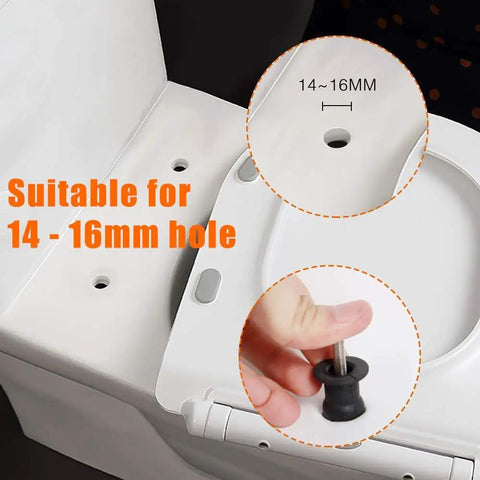 4 Pack Toilet Seat Bolts Kit With Expanding Rubber Top Nuts For 14 To 16mm Hole Seats demonstration on a toilet