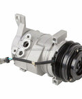 Road Ready AC Compressor And Air Conditioning Service Kit For Chevy Silverado Tahoe Suburban Avalanche Gmc Sierra Yukon Cadillac Escalade Hummer H2 Denso 10S straight bolt on part, close-up view showing compressor details.
