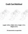Diagram of Stainless Steel Credit Card Multitool Wallet Insert With Bottle Opener For Everyday Carry Slim EDC Card Tool With One Piece Design Ultra Durable Low Profile No Moving Parts