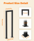Product size detail with dimensions for Heavy Duty U Shaped Staircase Handrail For Indoor And Outdoor Use At Three Foot Height.