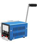 Portable Hand Crank Generator For Emergencies, 20W Manual Power Source with ergonomic handle, blue metal housing