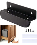Under Cabinet Foot Pull Toe Opener for Hands Free Kitchen Trash Cabinet Drawer 4.3 Inch Matte Black With Adhesive And Screws