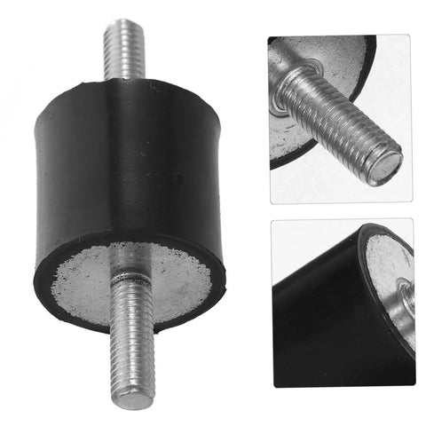 4 Pack Rubber Vibration Isolator Mounts With M6 x 19mm Studs 25x25mm Pads For Fitness Equipment And Home Appliances, Quiet Shock Absorbers That Cut Vibration And Noise, Heavy Duty Vibration Isolation Like A Boss. Black rubber vibration isolator mount with M6 stud and 25x25mm pad