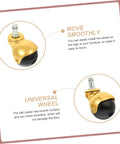 Four Piece Heavy Duty Furniture Caster Wheels With Smooth Gliding Bearings built for office chairs, showing a gold and black roller wheel.