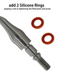 Stainless Steel Screw In Archery Field Points 12 Pack With Silicone Rings for tougher targets and cleaner arrow flight