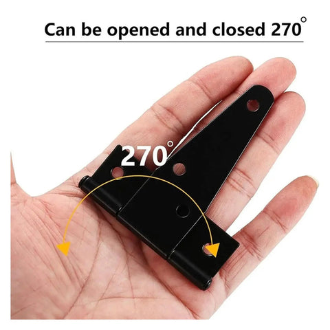 Heavy Duty Stainless Steel Self Closing Reversible Door Hinge Set Built To Last 10 Pieces in hand showing 270° range