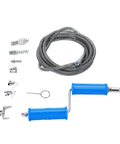 Heavy Duty Flexible Drain Snake Kit And Robust 12Mm Alloy Steel Drain Auger with flexible shaft and multiple cutter tips.