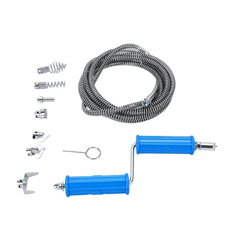 Badass 9.8 Ft Pipe Drain Auger Snake Tool Slams Through Nasty Kitchen And Bathroom Clogs Rapidly Using Solid 12Mm Alloy Steel Build.