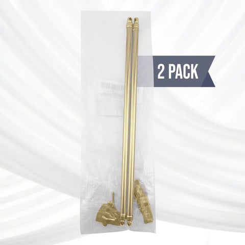 Slick Swivel End Sash Curtain Rods With Heavy Duty Metal Brackets For Doors And Windows Smooth Swinging Action Effortless Install Brass Finish set of 2